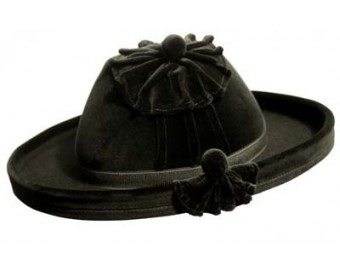 SOMBRERO CATITE TERCIOPELO NEGRO