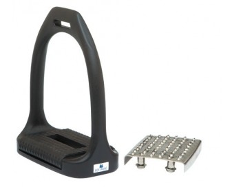 ESTRIBO INGLES EQUIWING COMPACTO DE FIBRA CON TACO (PAR) 12 CM
