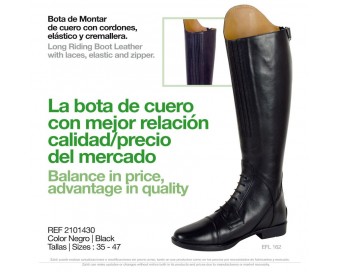 BOTA MONTAR CORDON & CREMALLERA EFL162 NEGRA