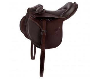 SILLA PREMIERE PONY CUERO CON ACCIONES Y CINCHA 12"