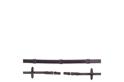 RIENDAS BR CUERO 16 MM. CON TOPES HEBILLAS REDONDAS NEGRO/PLATA FULL