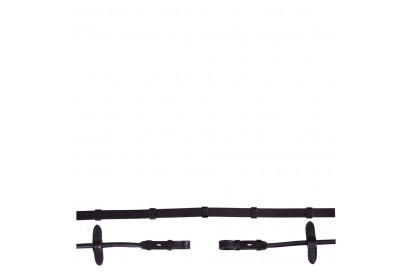 RIENDAS BR DOMA CUERO REDONDO 16 MM. CON TOPES NEGRO/PLATA FULL