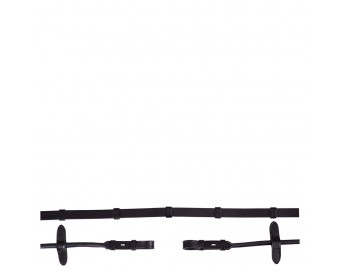 RIENDAS BR DOMA CUERO REDONDO 16 MM. CON TOPES NEGRO/PLATA FULL