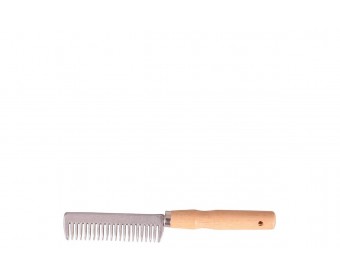 PEINE CRINES ALUMINIO CON MANGO DE MADERA
